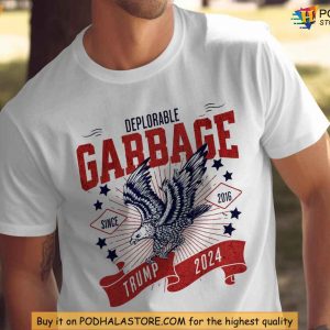 Deplorable Garbage US Election 2024 Shirt for Trump Supporters Patriotic Tee 2