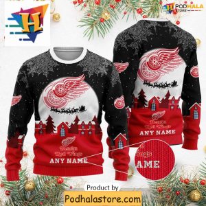 Detroit Red Wings Sweater Personalized for Christmas Festive NHL Apparel