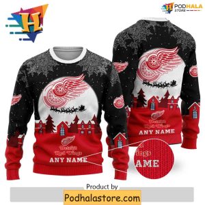 Detroit Red Wings Sweater Personalized for Christmas Festive NHL Apparel 2