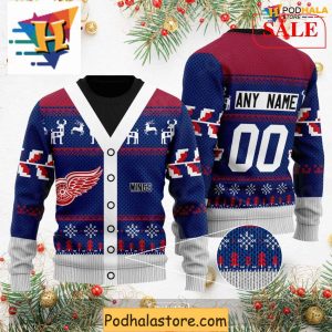 Detroit Red Wings Ugly Sweater, Funny Personalized Xmas Gift for Fans
