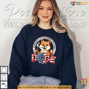 Doge Shirt with Department Of Government Efficiency Theme, Political Satire