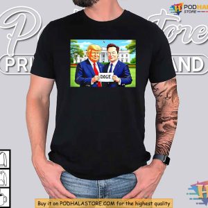 Doge White House Shirt with Trump and Elon Musk Satirical Government Efficiency 3