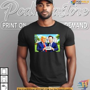Doge White House Shirt with Trump and Elon Musk Satirical Government Efficiency 4