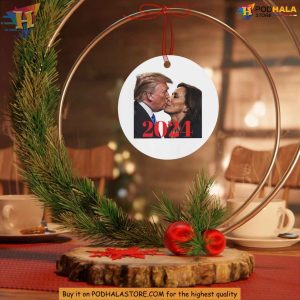 Donald Trump Kamala Harris Funny Ornament Satirical Political Xmas Decor 2024 2