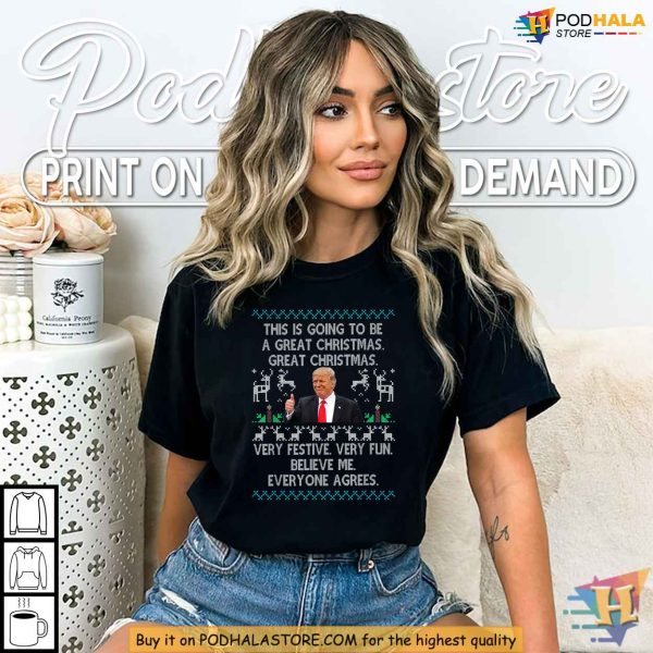 Donald Trump Merry Christmas Shirt, Funny Xmas Gift for Trump Fans