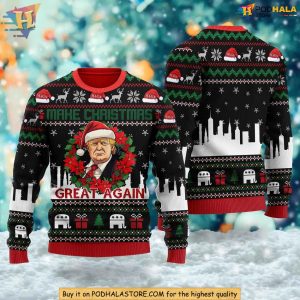 Donald Trump Ugly Christmas Sweater, Make Christmas Great Again Holiday Gift