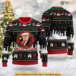 Donald Trump Ugly Christmas Sweater Make Christmas Great Again Holiday Gift 2