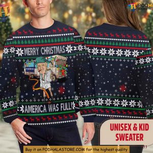 Donald Trump Ugly Xmas Sweater Merry Christmas America Full Gift Idea 2