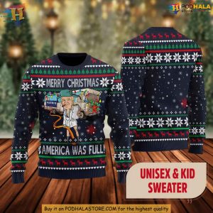 Donald Trump Ugly Xmas Sweater Merry Christmas America Full Gift Idea 3