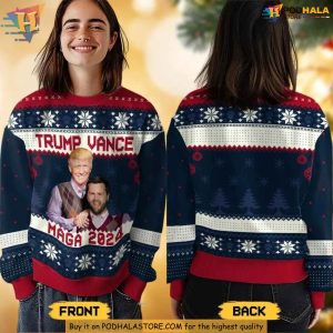 Donald Trump Vance Christmas Sweater, Political Christmas Gift Idea