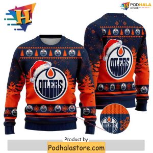 Edmonton Oilers Ugly Sweater Funny Xmas Gift for NHL Fans 2