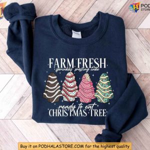 Farm Fresh Christmas Tree Cake Holiday Shirt Cozy Fun Christmas Gift Idea 2