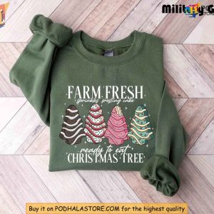 Farm Fresh Christmas Tree Cake Holiday Shirt Cozy Fun Christmas Gift Idea 3