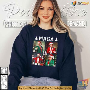 Festive MAGA LA LA LA Donald Trump Xmas Shirt for Christmas Gifting 4