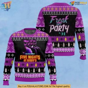 Five Nights At Diddys Ugly Sweater, Funny Christmas Gift For Party Fans