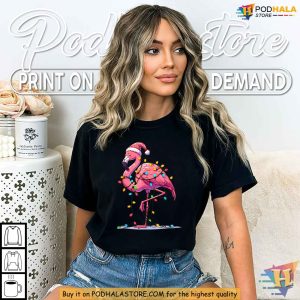 Flamingo Santa Christmas Shirt Funny Xmas Gift Ideas for Holiday Fun 2