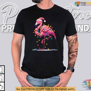 Flamingo Santa Christmas Shirt Funny Xmas Gift Ideas for Holiday Fun 3