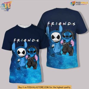 Friends Stitch and Jack Skellington 3D Hoodie Funny Christmas Gift Ideas 2