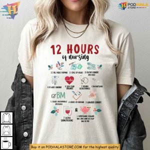 Funny 12 Hours of Nursing Christmas Shirt Festive Nurse Humor Gift Ideas 2