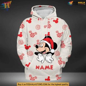 Funny Custom Christmas Mickey 3D Hoodie Festive Disney Apparel for Holiday Gifts 2