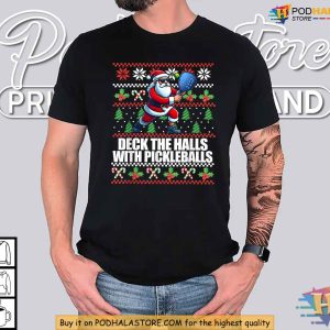 Funny Pickleball Christmas Shirt Deck The Halls Festive Holiday Apparel 4