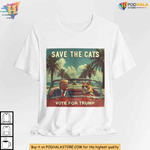 Funny Save the Cats US election 2024 shirt Trump campaign cat lover tee 2