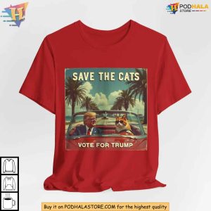Funny Save the Cats US election 2024 shirt Trump campaign cat lover tee 3