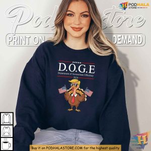 Funny Thanksgiving DOGE Shirt Trump Turkey Parody Political Humor 2024 2