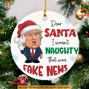 Funny Trump Christmas Ornament, Political Humor Holiday Decor Gift Ideas