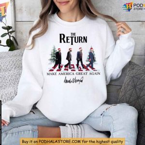 Funny Trump Christmas Sweatshirt, Make America Great Again Santa Apparel