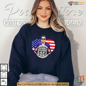 Government Efficiency DOGE 2024 Humor Shirt Featuring Elon Musk and Doge 4