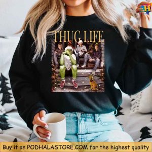 Grinch Thug Life Shirt Humorous Christmas Meme Sweatshirt for Friends 1