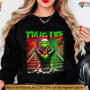 Grinch Thug Life Shirt, Urban Christmas Apparel Perfect Christmas Gift