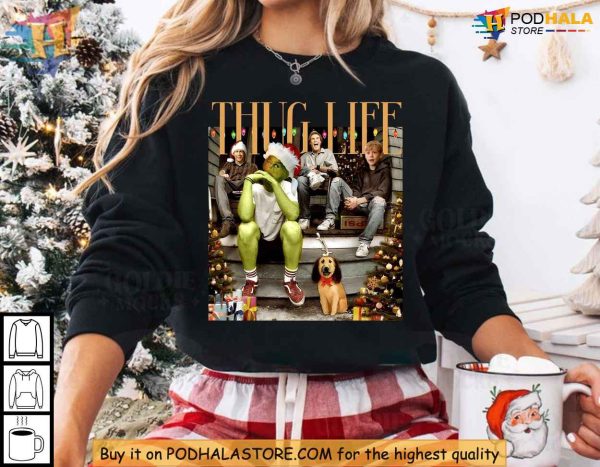 Grinch Thug Life Xmas Shirt, Funny Christmas Crewneck for Friends and Family