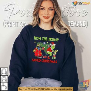 How The Trump Saved Christmas Trump Shirt Funny Political Xmas Gift Ideas 4