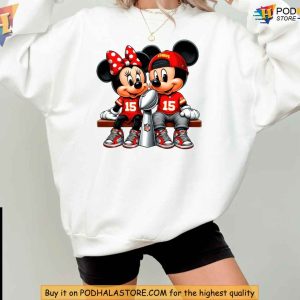 Kansas City Mickey and Minnie Football Shirt, Fun Disney Football Crossover