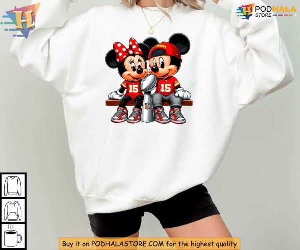 Kansas City Mickey and Minnie Football Shirt, Fun Disney Football Crossover
