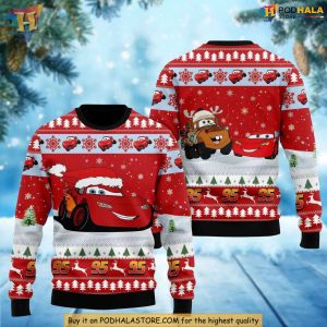 Lightning McQueen Christmas Ugly Sweater, Disney Cars Xmas Gift Ideas 2024