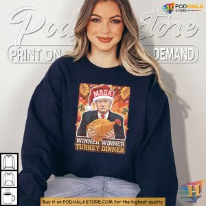 MAGA Christmas Winner Winner Turkey Dinner Shirt for Holiday Humor Fans 3