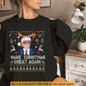 MAGA Trump Christmas Sweatshirt, Funny Xmas Gifts for Political Enthusiasts