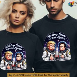Making Space Great Again Trump Elon Shirt, Patriotic Space Graphic Design