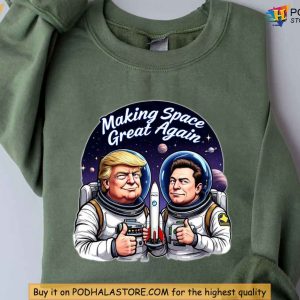 Making Space Great Again Trump Elon Shirt Patriotic Space Graphic Design 3