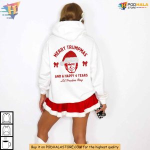 Merry Trumpmas Christmas Hoodie Let Freedom Ring, Funny Xmas Gift Ideas