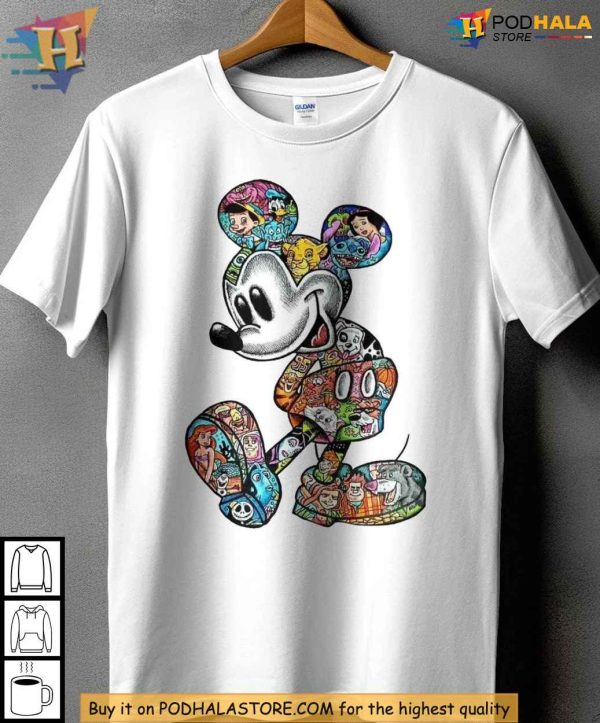 Mickey Mouse Disney Shirt for Fans, Disney Character Collage Xmas Gift