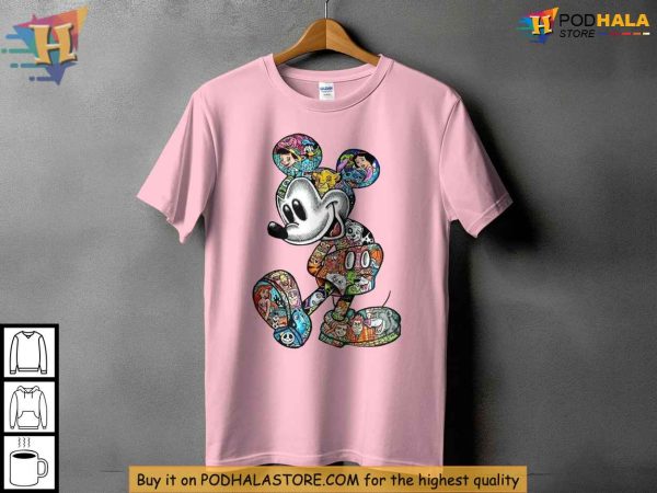 Mickey Mouse Disney Shirt for Fans, Disney Character Collage Xmas Gift