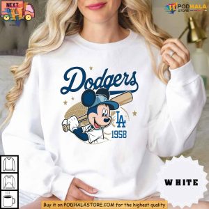 Mickey Mouse Dodgers 1958 Baseball Shirt, Xmas Gift for Disney Fans