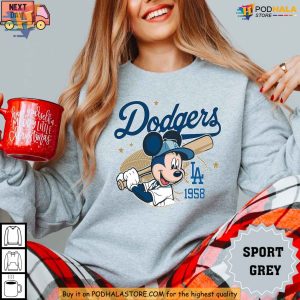 Mickey Mouse Dodgers 1958 Baseball Shirt Xmas Gift for Disney Fans 2