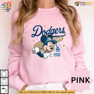 Mickey Mouse Dodgers 1958 Baseball Shirt Xmas Gift for Disney Fans 3