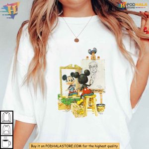 Mickey Mouse Painting Donald Trump Shirt, Satirical Christmas Gift Idea 2024