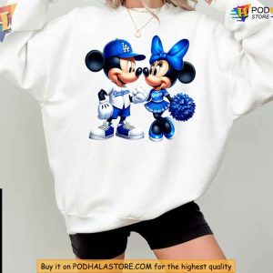 Mickey and Minnie Dodgers Baseball Sweatshirt, Funny Christmas Gift Ideas